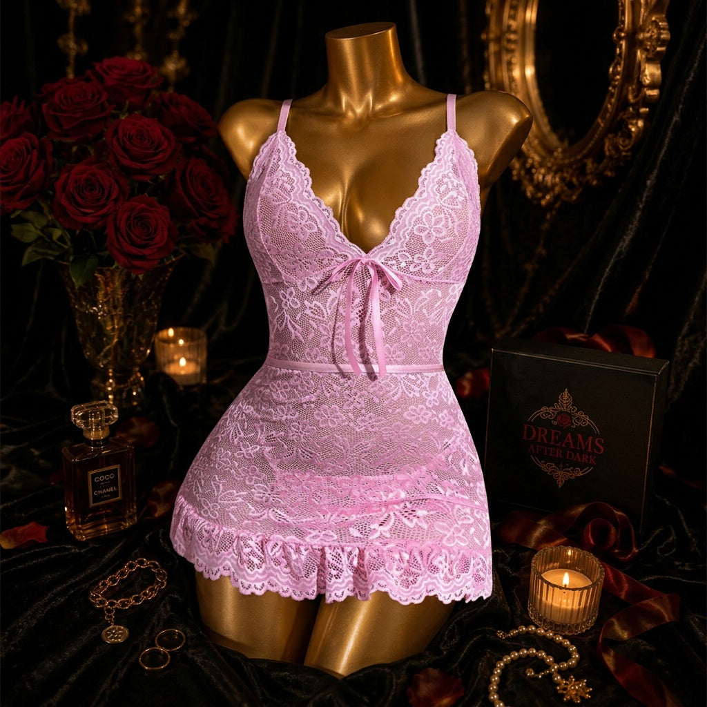 Midnight Bloom Babydoll Set